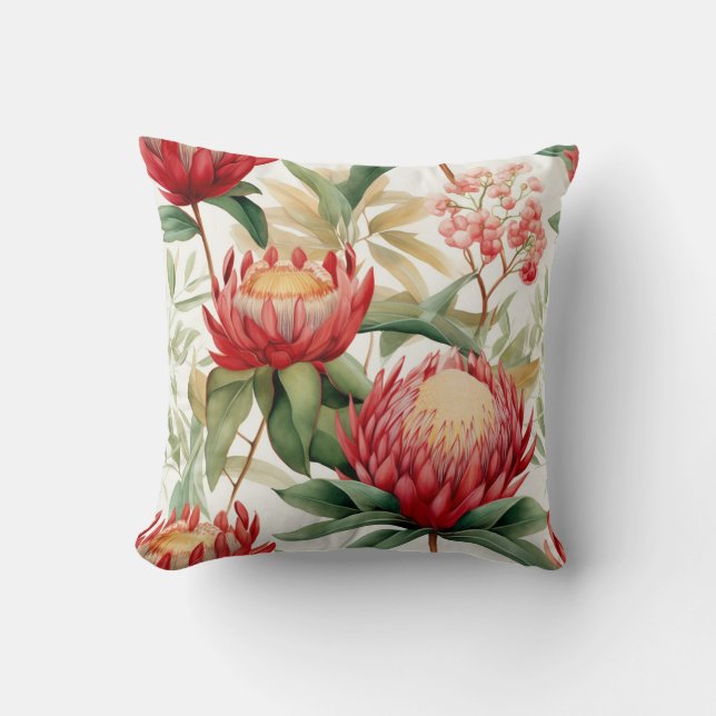 Coussin Fleur Protea autochtone australienne II (Recto)