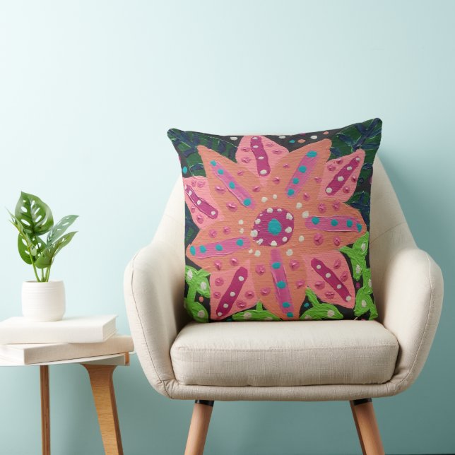 Coussin Fleur rose (Chaise)