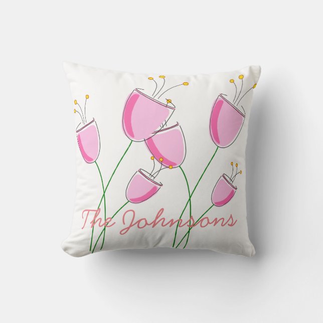 Coussin Fleur rose (Recto)
