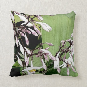 Coussin fleur rose blanche et pâle