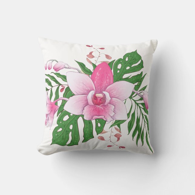 Coussin Fleur rose exotique (Recto)