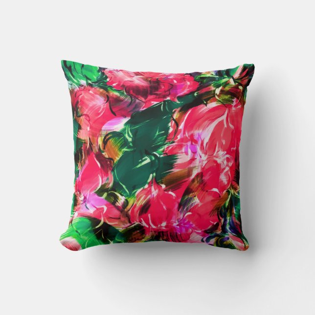 Coussin Fleur rose rose rose pâle du jardin printanier (Recto)
