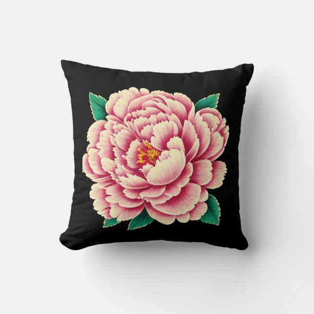 Coussin Fleur rose vintage (Recto)