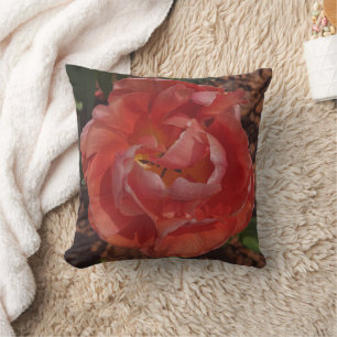 Coussin fleur rouge