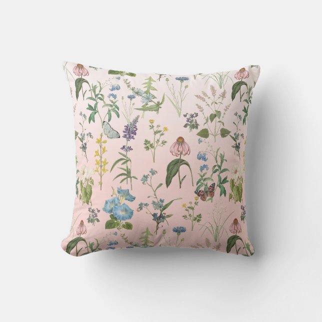 Coussin Fleur sauvage de printemps Floral Meadow Baby Girl (Recto)