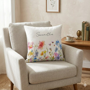 Coussin Fleur Sauvage Florale Personnalisée
