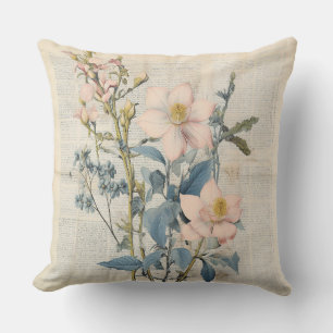Coussin Fleur sauvage Vintage élégant