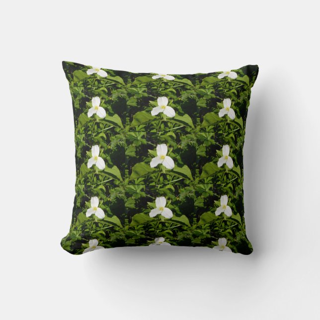 Coussin Fleur sauvage White Trillium (Recto)