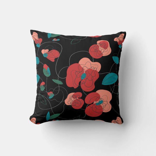Coussin Fleur sauvage Wonderland | motif de fleurs stylisé (Recto)