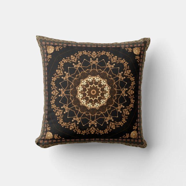 Coussin Fleur texturisée de mandala (Recto)