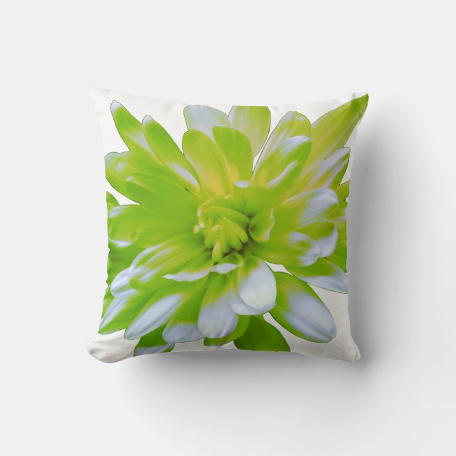Coussin Fleur vert vert vert vert pâle marguerite (Recto)