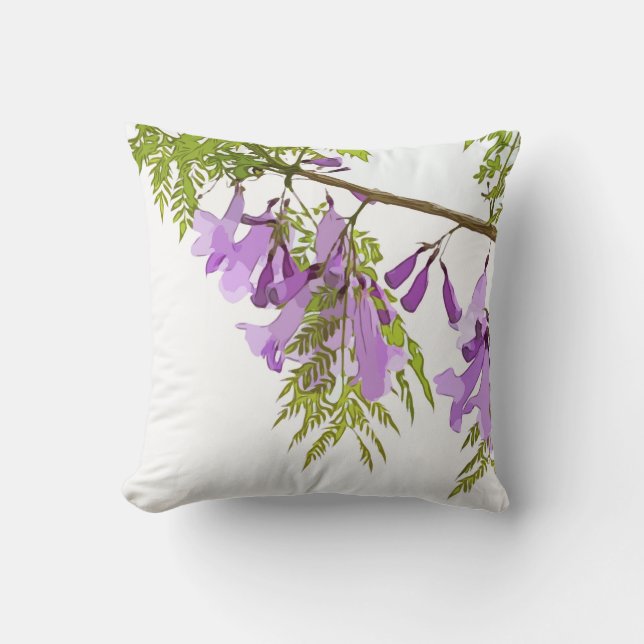 Coussin Fleur violette de Jacaranda sur le ciel arrière -  (Recto)