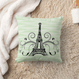 Coussin fleuri de serviettes Eiffel vertes