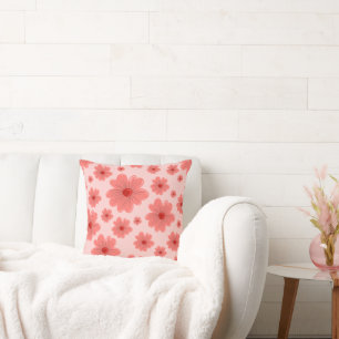 Coussin Fleuri rose