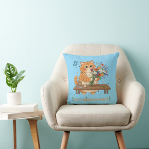 Coussin Fleuriste Chat Mignon La Patte en Fleur Fantaisi