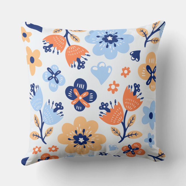 Coussin Fleurs Abstraites colorées (Verso)