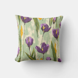 Coussin Fleurs Abstraites de tulipes sur Arrière - plan ve
