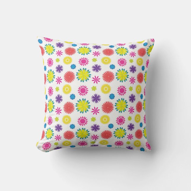 Coussin Fleurs amusantes Jardin coloré Fiesta (Recto)