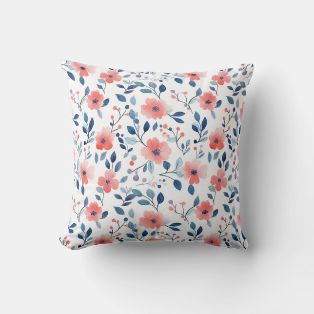 Coussin Fleurs aquarelles (Recto)