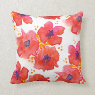 Coussin Fleurs aquarelles