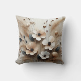 Coussin Fleurs beiges