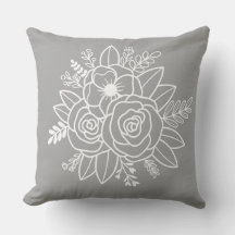 Fleurs blanches modernes orange et gris pour la pe