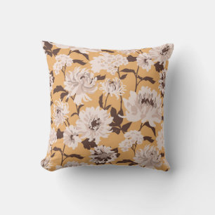 Coussin Fleurs blanches peintes Motif floral