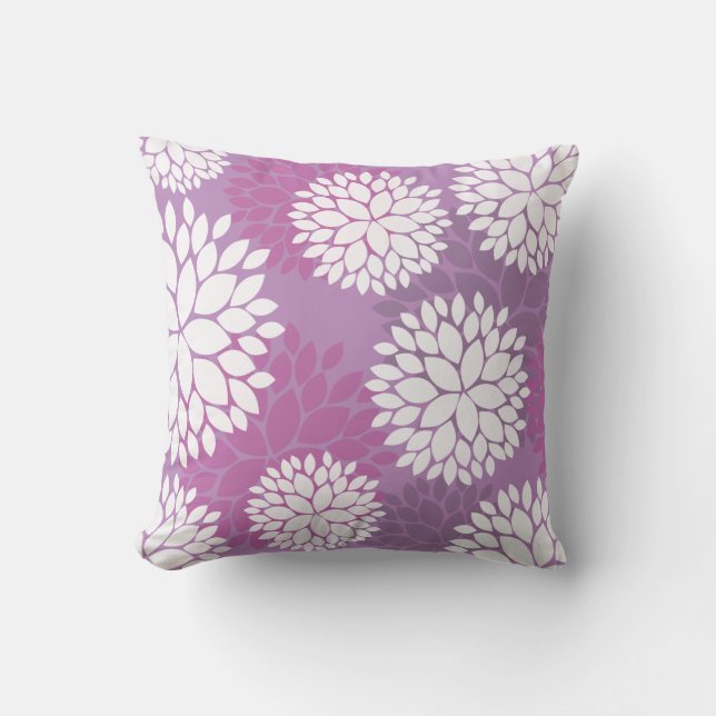 Coussin Fleurs blanches pourpres (Recto)