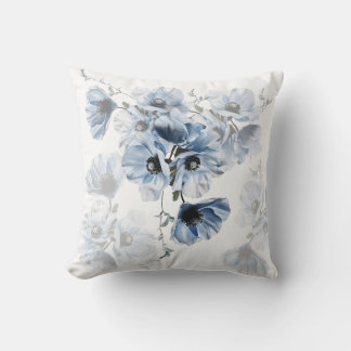 Coussin Fleurs bleues délicates