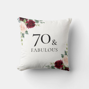 Coussin Fleurs Bourgogne rousse Fleurs femmes 70e annivers