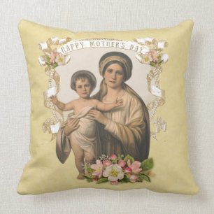 Coussin Fleurs catholiques de la fête des mères de la Vier