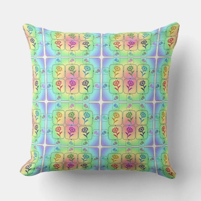 Coussin Fleurs Colorées (Recto)