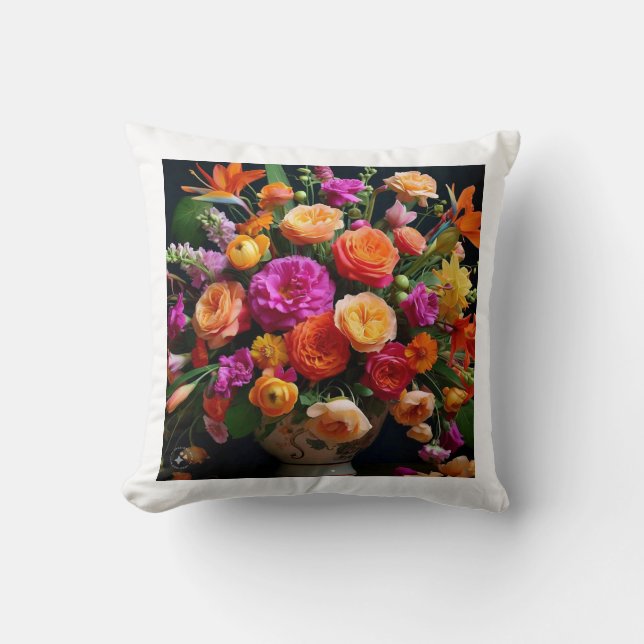 Coussin Fleurs colorées (Recto)