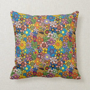 Coussin fleurs colorées stupéfiantes
