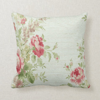 Coussin Fleurs Coussin-Roses de jet vintage d'impression