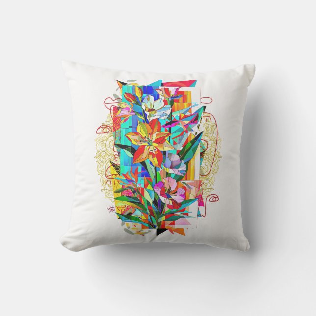 Coussin Fleurs Cubistes (Recto)
