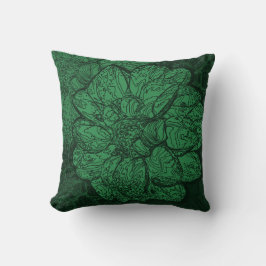 Coussin Fleurs Dahlia Décoratives | Emerald Green