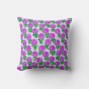 Coussin Fleurs dahlia en violet et orchidée