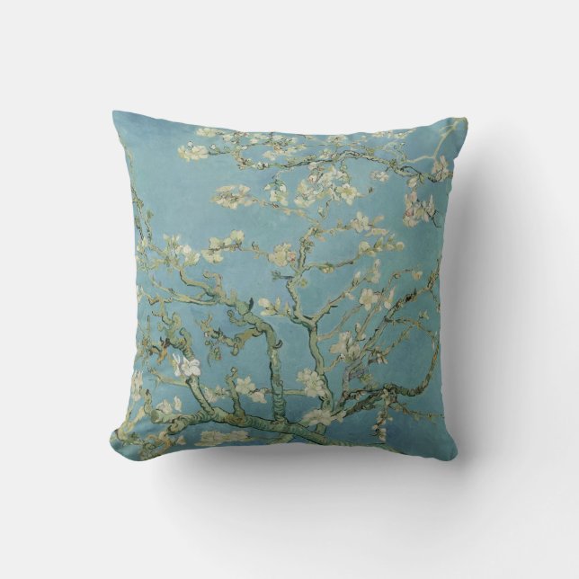 Coussin Fleurs d'amandes par Vincent Van Gogh Art (Recto)