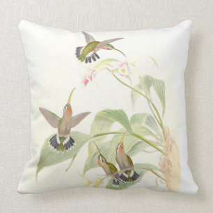 Coussin Fleurs d'animaux de faune d'oiseaux de colibri