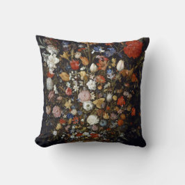 Coussin Fleurs dans un bâtiment en bois (par Jan Brueghel)