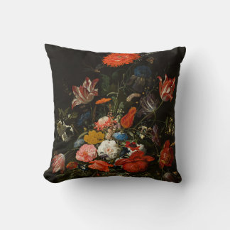 Coussin Fleurs dans un vase en métal par Abraham Mignon