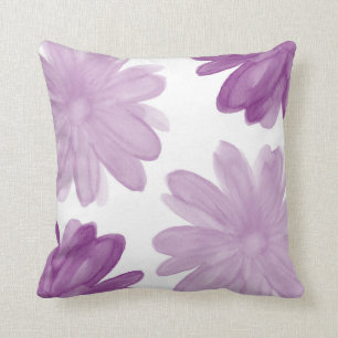 Coussin Fleurs d'aquarelle de prune