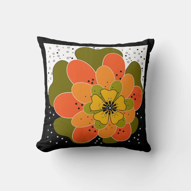 Coussin Fleurs d'automne, automne, fleur, illustration (Recto)