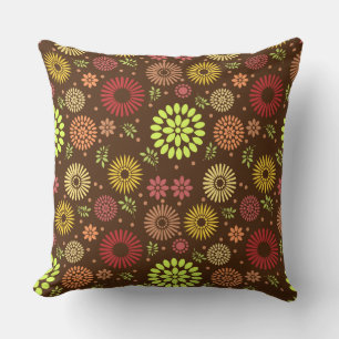 Coussin Fleurs d'automne colorées dans des tons chauds