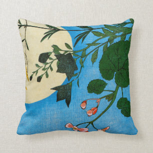 Coussin Fleurs d'automne devant la Pleine lune