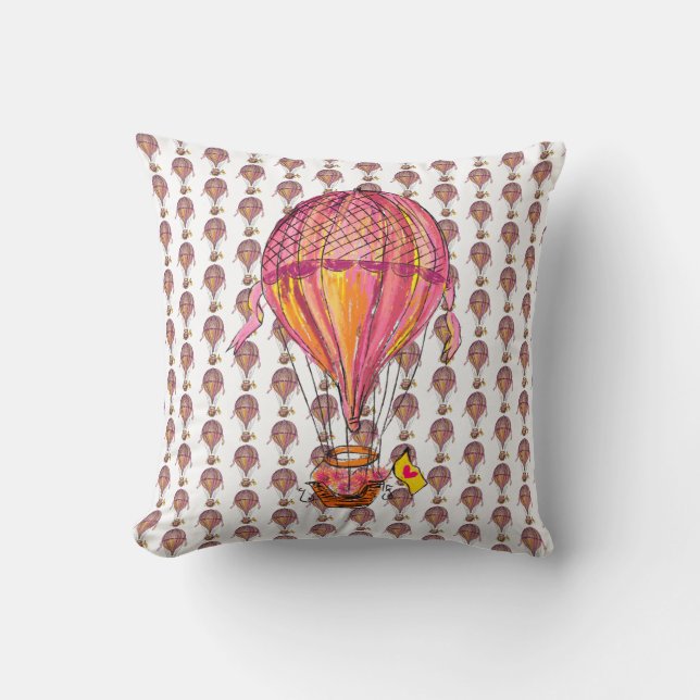 Coussin Fleurs de ballon à air chaud (Recto)