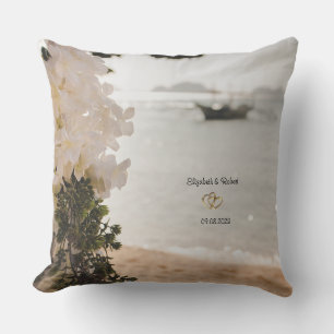 Coussin Fleurs de bateau à voile plage