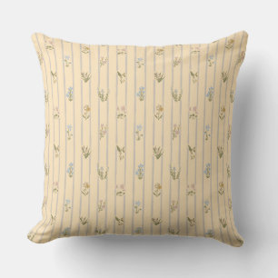 Coussin Fleurs de campagne vintage impression bloc Cottage