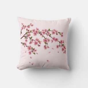 Coussin Fleurs de cerisiers roses